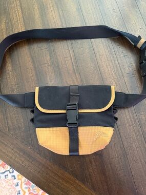 J. Crew Black and Tan Two-Tone Buckle Waist Bag